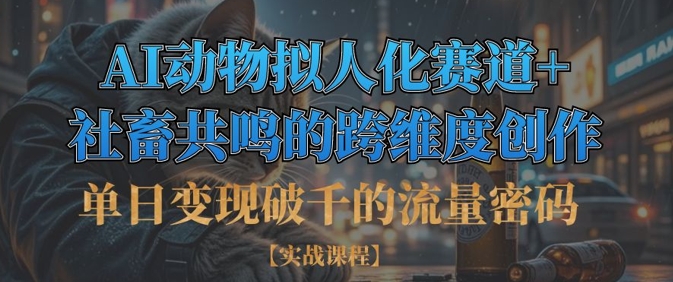 单日变现破千的流量密码,AI动物拟人化赛道+社畜共鸣的跨维度创作-灯任务