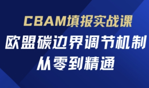 CBAM填报实战课,欧盟碳边界调节机制,从零到精通-灯任务