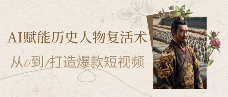 (14311期)AI赋能历史人物复活术:从0到1打造爆款短视频-灯任务