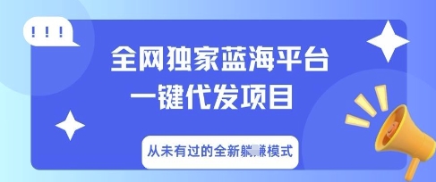 全网独家蓝海平台一键代发项目,从未有过的全新躺Z模式-灯任务