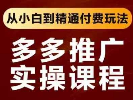 拼多多推广实操课程，从小白到精通付费玩法-灯任务